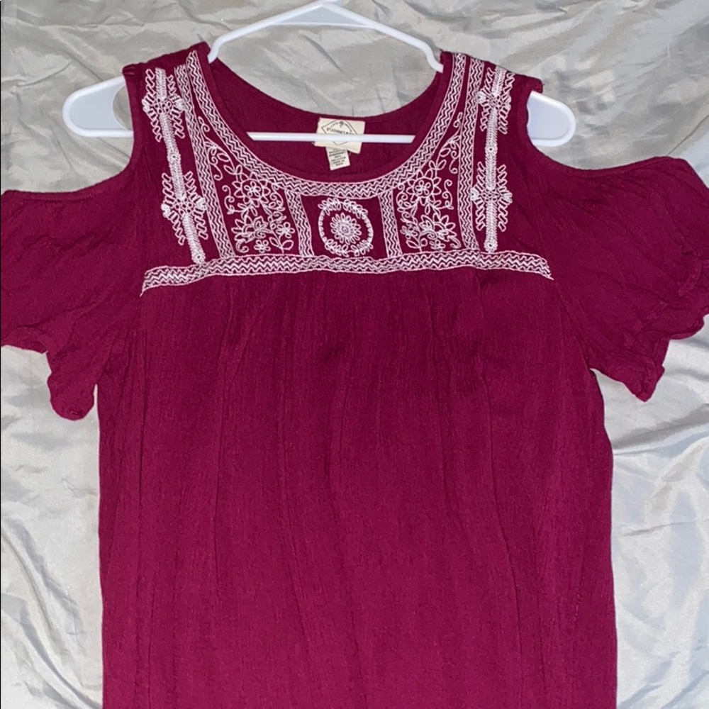 Martin off shoulder patterned T shirt